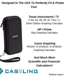 Caseling for Graphing Calculator Hard Carrying Travel Storage Case Bag - Black 31 61 Tqu1F58L