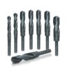 HILTEX 10005 Jumbo Silver & Deming Drill Bit Set, 8 Piece, 1/2" Inch Shank Industrial Large Drill Bit Set 9/16” Drill Bit to 1" Drill Bit, Metal Drill Bits for Steel, Reduced Shank Drill Press Bits 1/2 in