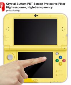 Screen Protector Compatible New 3DS XL, AFUNTA 4 Pcs Tempered Glass for Top Screen and HD Clear Crystal PET Film Compatible Bottom Screen, 3DSXL Film Accessory 15 61 WKICz AL