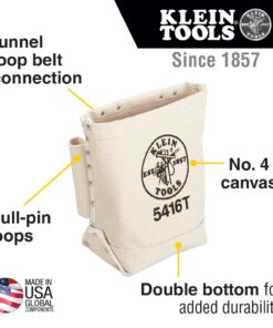 Alternative view of Tool Pouch, Leather Bull-Pin and Bolt Bag, Tunnel Loop Connection 10 Inch Canvas Material Tool Bag
