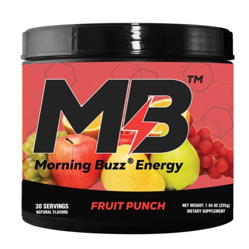 Morning Buzz Energy Powder Drink - Energy Boost Drink Mix - Sugar-Free Energy with Antioxidants - Morning Kickstart and Sports Nutrition Endurance Product - 30 Servings, Fruit Punch, 8 Ounces 8 Ounce (Pack of 1)