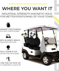 Alternative view of STICKIT Magnetic Towel, Gray | Top-Tier Microfiber Golf Towel with Deep Waffle Pockets | Industrial Strength Magnet for Strong Hold to Golf Carts or Clubs Pack of 1