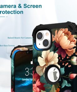 PIXIU Compatible with iPhone 14 case/iPhone 13 Cases, Heavy Duty Full-Body Shockproof Protective Hybrid Hard Plastic+Soft Silicone Case for iPhone 13/14 6.1 inch T77 16 61 aiqdPnkL