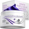Vitamins Keratin Purple Hair Mask - Violet Blue Protein Deep Conditioner Treatment - Toner for Blonde Platinum Silver Gray Ash or Brown Colored Dry and Damaged Brassy Hair 34 61 cU14K2pL