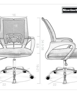 Ergonomic Office Chair Mesh Cheap Desk Chair Task Computer Chair Lumbar Support Modern Executive Adjustable Rolling Swivel Chair for Back Pain, White 21 61 cxeN5V2L