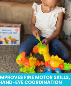 Kidtastic Dinosaur Toys, 106 pcs Take Apart Stem Learning Toys with Screwdriver, Ages 3-6 Year Kids Birthday Gift, Fun Construction for Boys and Girls - Build a Dinosaur, 3 yr Old Toddler Toys 23 61 eUnfm20L