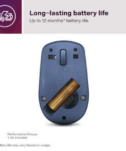 Lenovo 530 Wireless Mouse with Battery, 2.4GHz Nano USB, 1200 DPI Optical Sensor, Ergonomic for Left or Right Hand, Lightweight, GY50Z18986, Abyss Blue 12 61 h EWImnL