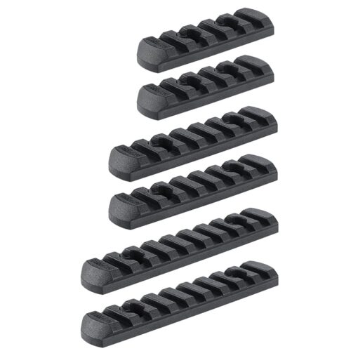 GVN Polymer Rail Section 5,5,7,7,9,9 Slot Polymer Picatinny/Weaver Rail(6 Pieces Black)