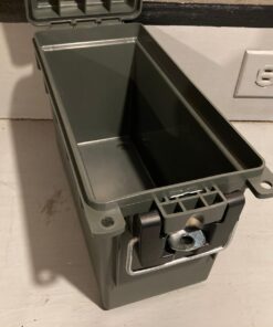 Sheffield 12626 Field Box, Plastic Ammo Can for Pistol, Rifle, and Shotgun Ammo, Water Resistant Storage Box w/ 3 Locking Options, Olive Drab Green Cans, Made in The U.S.A. 30 61 hk1VWpBL