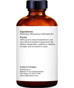 MAJESTIC PURE Rosemary Essential Oil, Premium Grade, Pure and Natural, for Aromatherapy, Massage, Topical & Household Uses, 1 fl oz 1 Fl Oz (Pack of 1) 16 61 ihekVPTL