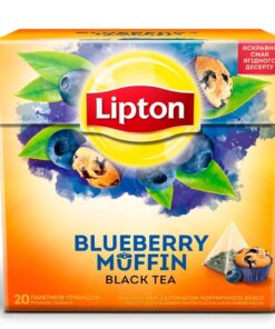 Lipton Black Tea - Blueberry Muffin - Premium Pyramid Tea Bags (20 Count Box)