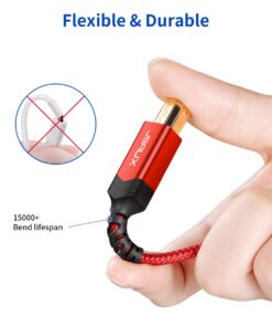 JSAUX Printer Cable, 10FT USB Printer Cable USB 2.0 Type A Male to B Male Scanner Cord USB B Cable High Speed for HP, Canon, Epson, Dell, Brother, Lexmark, Xerox, Samsung etc and Piano, DAC Red 22 61 im8Re4nL