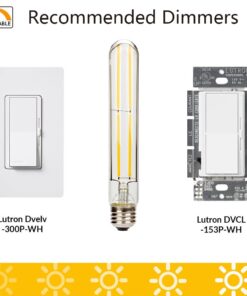 Leadleds T10 LED Light Bulbs 60 Watt Equivalent, 7.2" Long LED Bulb Edison Style E26 Medium Base, Dimmable Tubular Led Light for Yard, Bathroom, Kitchen, Home, Bar, 3-Pack 3 Pack 12 61 irCmXglL