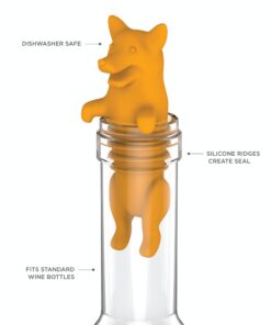 Alternative view of TrueZoo Corki Bottle Stopper, Corgi Animal Cork, Novelty Wine Stopper, Silicone, Set of 1, Orange