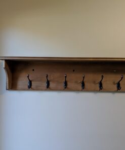 brightmaison Mante Entryway Organizer with Key Holder and Coat Rack, 6 Hooks For Hanging Face Masks, 30" Wood Walnut 22 61 jo3c8gPL