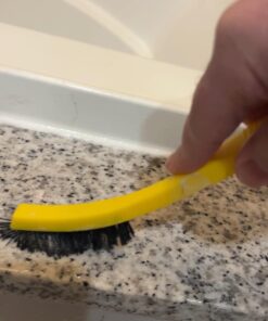 Rubbermaid Commercial Products Tile and Grout Brush, Black, Cleaning Scrubbing Brush, Multi-Surface for Grout, Bathrooms, Kitchens, Countertops, 8.5" 20 61 k4y NEL