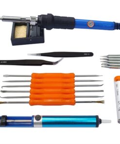Alternative view of Sywon Full Set 60W 110V Electric Soldering Iron Kit with Adjustable Temperature Welding Iron, 5pcs Tips, Desoldering Pump, 2pcs Tweezers, Tin Wire Tube, Stand and 6pcs Aid Tools in PU Carry Bag