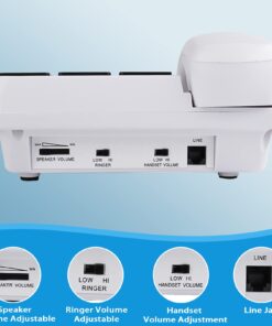 Large Button Phones for Seniors Sangyn Corded Landline Telephone with Volume Control Big Button and One-Touch Dialing for Visually Impaired Amplified Ringer for Hearing Impaired White 12 61 ko YAghL