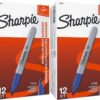 Sharpie 30003 Permanent Markers, 2 Packs of 12 Markers Each for a Total of 24 Markers, Blue; Alcohol-based Ink is Quick-drying and Nontoxic; Durable Ink is Fade-resistant and Water-resistant