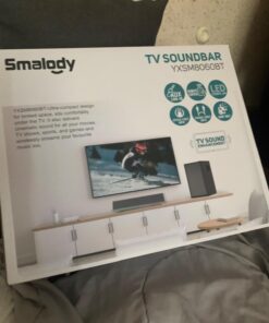 Smalody TV Speakers, Home Theater Speaker Wireless Audio Sound bar TV Speaker + Bass Subwoofer, Bluetooth Enabled/Optical/AUX/COAXIAL Inputs/Remote Control 47 61 m4k9sxuL