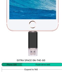USB C Flash Drive 64GB, 2 in 1 OTG USB 3.0+USB C Memory Stick Dual Type C Flash Drive Thumb Drive Photo Stick Jump Drive for USB-C Smartphones,Tablets, PC, Computers, MacBook, Google Pixel XL, Black 64GB-USB 3.0 16 61 pOTPWwxS
