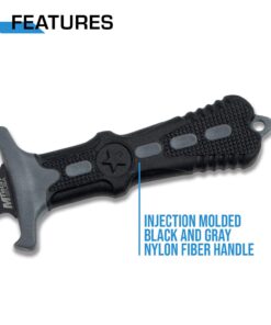 MTech USA – Fixed Blade Knife – Neck Knife - Black Blade, Black and Grey Nylon Fiber Handle, Includes Nylon Fiber Sheath w/ Ball Chain - Hunting, Camping, Survival, Tactical – MT-20-14GY,Black/Grey Black/Grey 26 61 qT47TSeL
