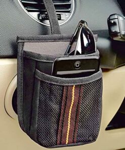 Alternative view of High Road Air Vent Mount Car Cell Phone Holder with Soft Lined Back Pocket and Front Mesh Storage Pocket Black