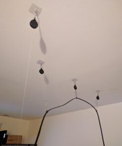 KIWI design VR Cable Management, Ceiling Pulley System fits HTC Vive/Vive Pro/Rift/Rift S Link Cable Compatible with Quest 3/2/Quest/Valve Index VR Accessories (Black, 6 Pack) Black 33 61 satCIeBL