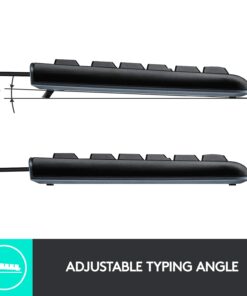 Logitech K120 Wired Keyboard for Windows, Plug and Play, Full-Size, Spill-Resistant, Curved Space Bar, Compatible with PC, Laptop - Black 23 61 sh8cG0 L