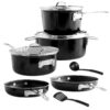 Gotham Steel 10 Pc Pots and Pans Set Non Stick Cookware Set, Kitchen Cookware Sets, Pot and Pan Set, Pot Set, Space Saving Pots and Pans Set with Lids, Induction Cookware Set, Dishwasher Safe, Black 5 61 swftWp9L