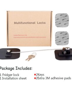 Refrigerator Lock,Fridge Lock with Keys,Freezer Lock and Refrigerator Lock for Child Proof(Fridge Lock-Black 1Pack) 24 61 v9d3wANL