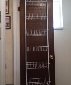 Lavish Home (White) 6-Tier Adjustable Kitchen Door Rack for Pantry Organization and Storage Shelving, (L) 19” x (W) 5” x (H) 56-64 36 61 wbU5TzuL