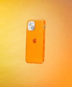 Alternative view of SteepLab Neon Highlighter Case for iPhone 13 Mini (2021, 5.4" Screen) - The Grippy Jelly Case w/Protective Air Pockets (Intense Bright Orange) Intense Bright Orange