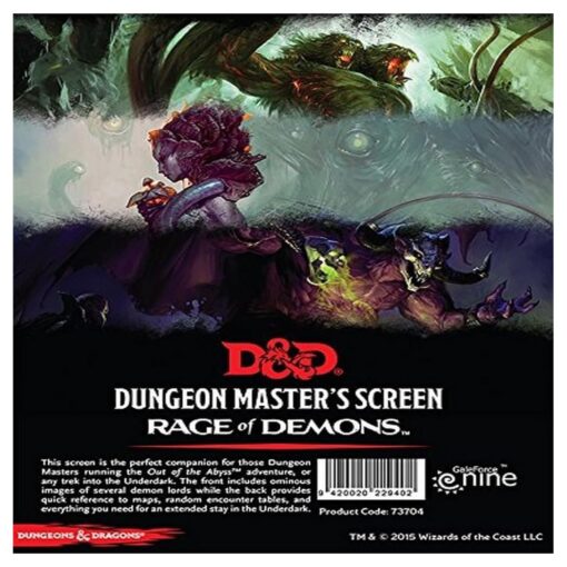 Gale Force Nine Dungeons & Dragons - Rage of Demons(Out of the Abyss) DM Screen, Multicolor (73704BFM)