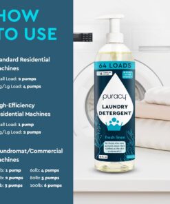 Puracy Liquid Laundry Detergent Refill - Natural, Scent-Free Gentle Liquid Concentrate Laundry Pouch with Stain Fighting Enzymes - (Fresh Linen, 16 fl oz, 64 Loads) Fresh Linen 16 Fl Oz (Pack of 1) 14 610 Vk 0g L
