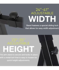 Knox Gear Heavy Duty Z-Style Keyboard Stand - Sturdy Height & Width Adjustable Keyboard Stand - Professional Digital Keyboard Piano Stand or Synth Stand - Piano Keyboard Stand 88 Key or Smaller 24 6101TxFAeFL