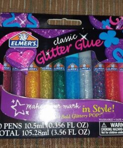 ELMERS E199 Elmer's 3D Washable Glitter Glue Pens, Classic Rainbow, Pack of 10 Pens - Great For Making Slime 48 6101lkzmO4L