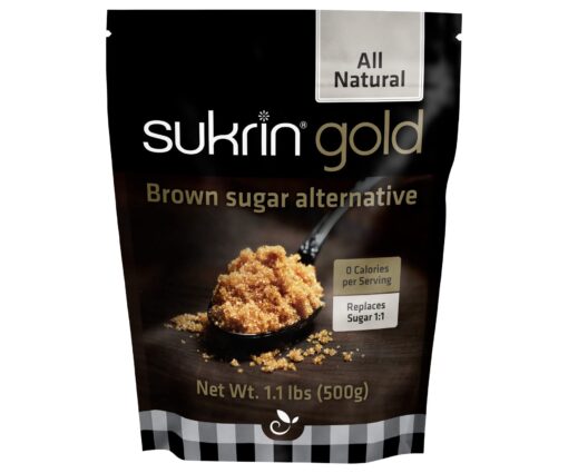 Sukrin Gold - Natural Brown Sugar Alternative - No Calorie Sweetener for Keto, Low Carb and Diabetic Diets - 1.1 lb Bag (1 Pack) 1.1 Pound (Pack of 1)