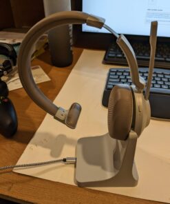 Bluetooth Headset, Wireless Headphones with Microphone Noise Canceling & USB Dongle, Wireless Headset with Mic Mute & Charging Base for PC/Phones/Zoom/Skype/MS Teams/Google Meet Work Headset Light Brown 33 6101vZxCQeL