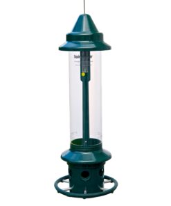 Squirrel Buster Plus Squirrel-proof Bird Feeder w/Cardinal Ring and 6 Feeding Ports, 5.1-pound Seed Capacity, Adjustable, Pole-mountable (POLE ADAPTOR SOLD SEPARATELY), Green 29 6103a5k40qL