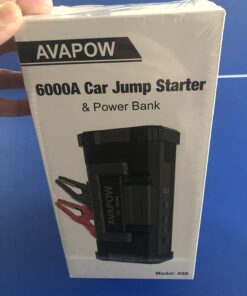 AVAPOW 6000A Car Battery Jump Starter(for All Gas or up to 12L Diesel) Powerful Starter with Dual USB Quick Charge and DC Output,12V Pack Built-in LED Bright Light 34 6104F6e6hsL