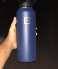 IRON °FLASK Sports Water Bottle - 40oz, 3 Lids (Straw Lid), Leak Proof - Stainless Steel Gym & Sport Bottles for Men, Women & Kids - Double Walled, Insulated Thermos, Metal Canteen Twilight Blue 40 Oz 30 6104JsOfoWL