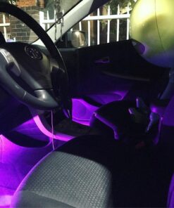 OPT7 Aura Interior Car Lights with Remote Control, Color Change, Music Sync Inside Ambient Lighting Kit, LED Lights for Car Truck Under Dash Accessories, Charger Adapter 12V, 6pc Single Row LED Strip RGB 55 6104LYSSmSL