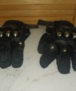 ILM Steel Knuckle Touchscreen Motorcycle BMX MX ATV MTB Motocross Dirt Bike Racing Downhill Tactical Gloves (L, Black) Model 10C Large 37 6106o8V4VL