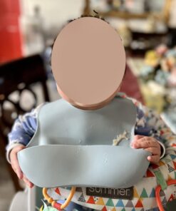 PandaEar Set of 3 Cute Silicone Bibs for Babies & Toddlers (10-72 Months) Waterproof, Soft, Unisex, Non Messy (Brown/Blue/Green) 29 6107I3HajcL