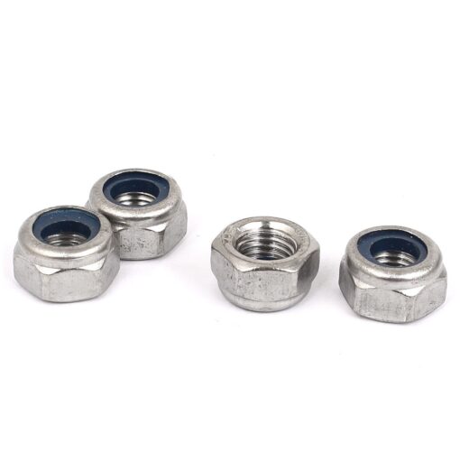 uxcell a16033100ux0277 Nylon LOCK Nut M8X1.0Mm Stainless steel Self-locking Nylon Insert Hex LOCK Nuts 4Pcs