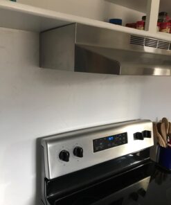 Broan-NuTone F403004 Exhaust Fan for Under Cabinet Two-Speed Four-Way Convertible Range Hood Insert with Light, 30-Inch, Stainless Steel 43 6109 AgRvJL