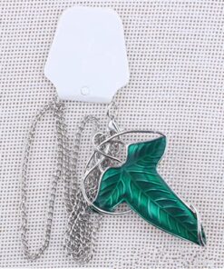 HityTech Alloy Elven Leaf Brooch Green Leaf Brooch Clasp Pin 15 6109rJ1okoS