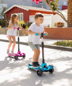6KU Kids Scooter with Adjustable Height, Toddler Scooter with Widened Flash Wheels, Scooter for Kids Age 3-8 Years Old, Lean to Steer Pink Without Seat 17 610Adl0h40L