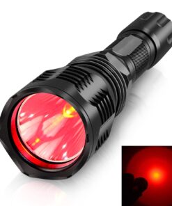 Alternative view of WINDFIRE WF-802 Tactical Flashlight Waterproof 350 Lumens 250 Yard Long Range Throwing RED LED Coyote Hog Hunting Light Lamp Torch with Pressure Switch & 1“ Scope Mount Black